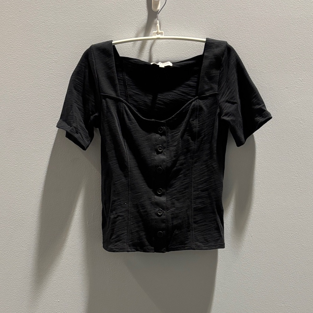 Elegant Black Button-Up Women's Top